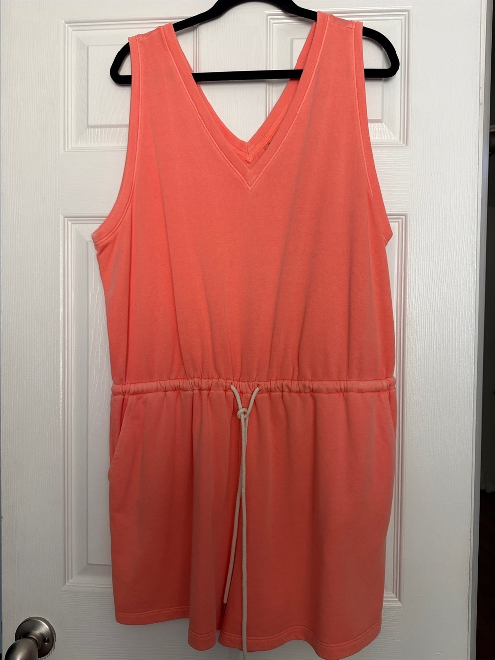 Orange, lou and grey romper